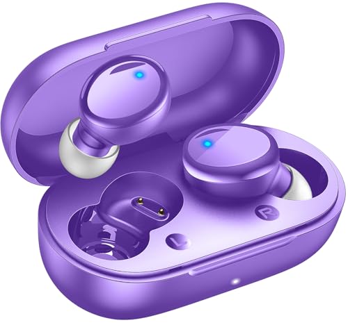 Lanteso True Wireless Earbuds Bluetooth 5.4, in Ear Headphones | 48H Playtime,Light Weight, Built in Mic, Premium Sound with Deep Bass, Clear Calls for Sports Workout Purple - color: Purple