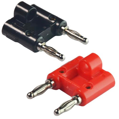 CESS Dual Way 4mm Banana Male Speaker Plug, Red Black, 4 Pack | Distinct positive and negative markings make connections easy to identify.