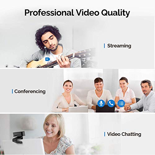 HD Webcam 1080P with Microphone & Cover Slide, 928A Pro USB Computer Web Camera Video Cam for Streaming Gaming Conferencing Mac Windows PC Laptop Desktop - style: modern
