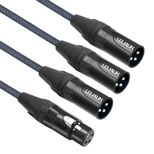 5FT XLR 1 Female to 3 Male Y Splitter Cable,3 Way XLR Splitter Balance 1 Female to 3 Male Audio Cable for Mixer Microphone-One Microphone Connects 3 interfaces 1 Pack - size: 5Feet, style: XLR 1 F To 3 M