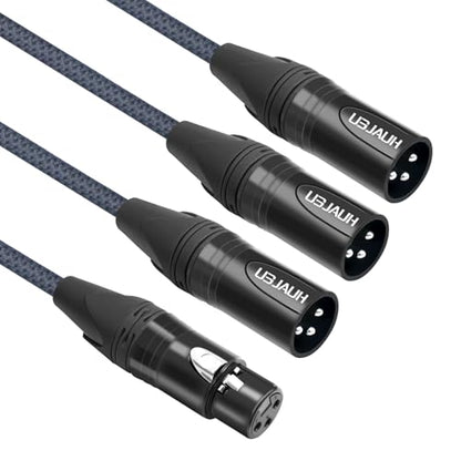 5FT XLR 1 Female to 3 Male Y Splitter Cable,3 Way XLR Splitter Balance 1 Female to 3 Male Audio Cable for Mixer Microphone-One Microphone Connects 3 interfaces 1 Pack - size: 5Feet, style: XLR 1 F To 3 M