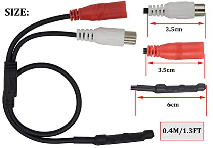 CCTV Microphone to RCA+DC5521 Audio Cable - color: 2plug-Mic