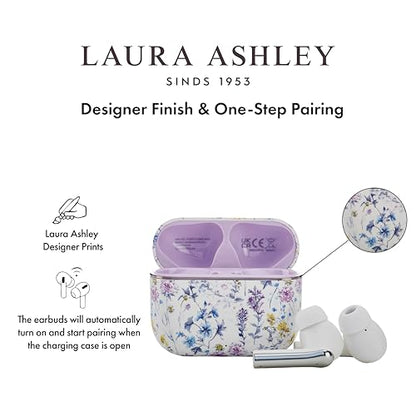 Laura Ashley Wild Meadow TWS Wireless Earbuds - VQ Rechargeable Ear Buds - color: Wild Meadow Wireless Earbuds