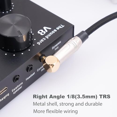 Right Angle 1/8 Male to 1/4 Female Stereo Audio Cable,TRS 6.35mm (1/4 inch) Female to 3.5 (1/8 inch) Male Right Angle Cable for Amplifier, Guitar, Headphone, Laptop-3.3Feet 1pack - size: 3.3Feet