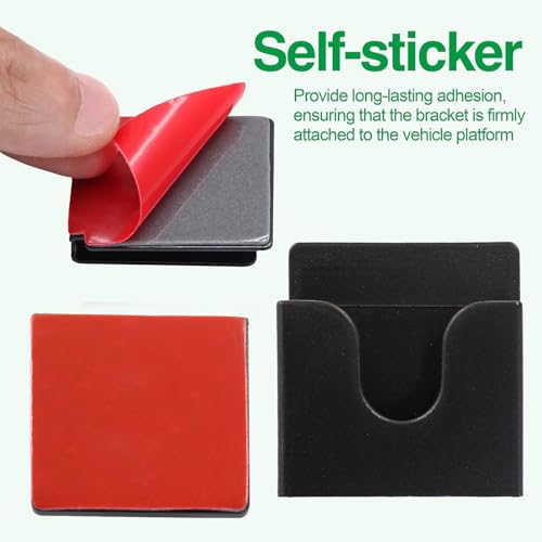 2PCS Black Radio Microphone Hanger, 30x30x16mm, Style 2 | Adhesive Back, CB Microphone Holder, Plastic Car Mic Hanger, For Cars Homes Offices - size: 30 x 30 x16 mm ,Style 2