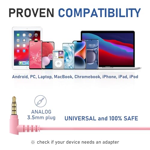 LUDOS Zenith Wired Earbuds in-Ear Headphones, 5 Year Warranty, Earphones - color: Pink, size: 3.5 mm