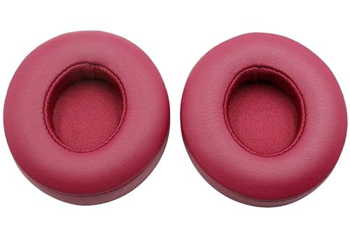 Earpads for Beats Solo 3 & Solo 2 On-Ear Headphones,Deep Brick Red | for Beats by Dre Solo 3/Solo 2/A1796/B0534 Headphones, Ear Pads Cushions with Upgrade Memory Foam & High Protein Leather - color: Deep Brick red