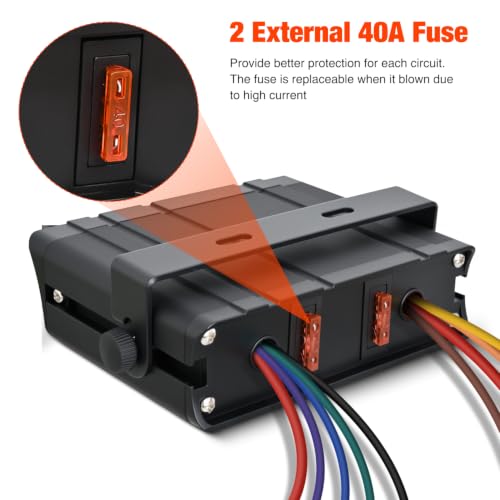 Nilight - 6 Gang Rocker Switch Box SPST Toggle Switch Panel 12V 24V 20A Switch Panel 60Amp Max for Automotive Cars Vehicles Boats RVs Campers SUVs - color: 6 Gang Switch Box
