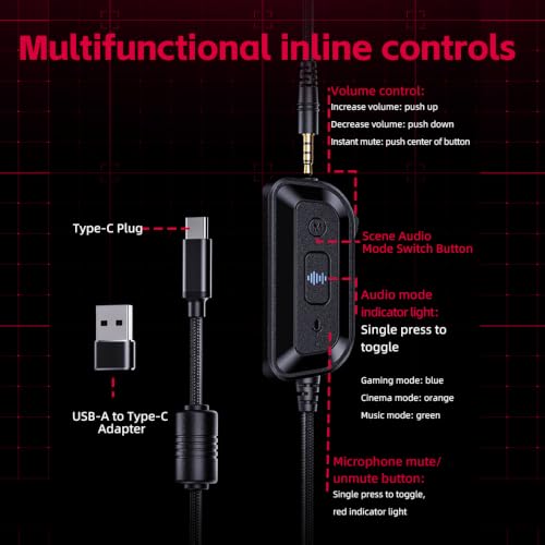 FiiO FG3 Gaming Headset, Dual Dynamic Driver USB Headphones with Detachable ENC Microphone, Virtual 7.1 Surround Sound, Hi-Res DAC, DSP EQ, Compatible with PC, PS5, Xbox & Switch