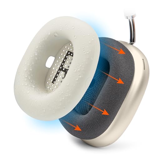 WC SweatZ Max - Patented Silicone Sweat Covers for AirPods Max 1 | Made by Wicked Cushions | (Does Not Fit AirPods Max 2). Sweatproof, Full Earpad Protection | Starlight - color: Starlight