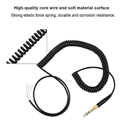 Coiled Audio Cable, 3.5mm Plug Jack Connector Earphones Audio Spring Wire Headphones Coil Cable for DT 770 770Pro 990 990Pro