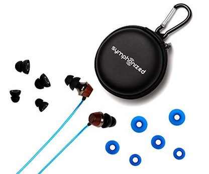 Symphonized ALN 2.0 Premium Genuine Wood In-ear Noise-isolating Headphones|Earbuds|Earphones with Innovative Shield Technology Cable and Mic (Metallic Blue) - color: Metallic Blue