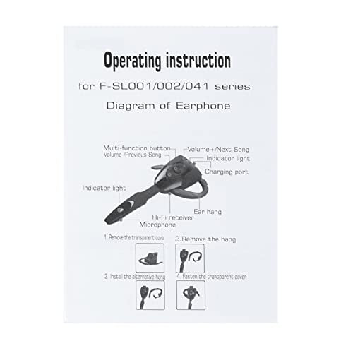 Bluetooth Headset, Single Ear Unique Shape Ultralight Rechargeable Cell Phone Headset for Home Work Office Trucker