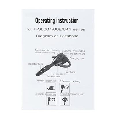 Bluetooth Headset, Single Ear Unique Shape Ultralight Rechargeable Cell Phone Headset for Home Work Office Trucker