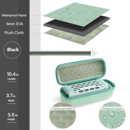 Carrying Case for Turtlebox Ranger Bluetooth Speaker, Mint Green | Shockproof & Dustproof Hard Travel Case with Carabiner Hook & Handle, Protective Storage Bag for Beach Camping Road Trip - color: Mint Green Case