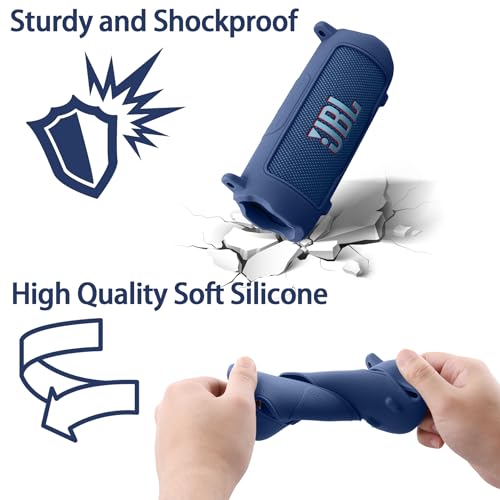 Silicone Cover for JBL Flip 7 Portable Bluetooth Speaker | Scratch-resistant, Unhindered Sound, Silicone Construction, Portable Carrying Silicone Cover, Blue Silicone Cover - color: Blue Cover