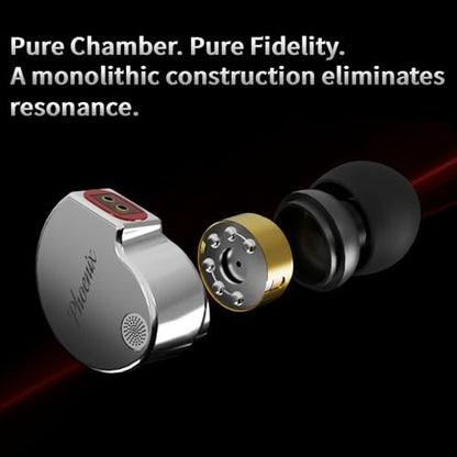 CCA Phoenix in-Ear Monitor Headphones – Dual-Magnet Dynamic Driver IEM with HiFi Clear Sound & Deep Bass, Full-Metal Professional Gaming Earbuds for Musicians, Singers, and Audiophiles(USB C Plug) - color: Purple, style: With Mic,USB-C