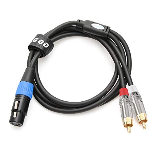 JOLGOO 언밸런스 XLR 암 - 듀얼 RCA Y 스플리터 브레이크 아웃 케이블, XLR 암 1개 - RCA 수 Y 브레이크 아웃 케이블 어댑터 코드, 1m(3.3피트) - size: 3.3 Feet, style: XLR 암 - 듀얼 RCA 수