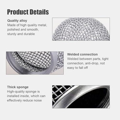 Microphone Head Replace, Steel Mesh Mic Grille Heads, Grille Mic Ball Replacement with Inner Foam, Fits for SM58, SM58S, SM58LC, BETA58 Windscreen Cover (Red, 1 pcs) - color: Red, size: 1 pcs