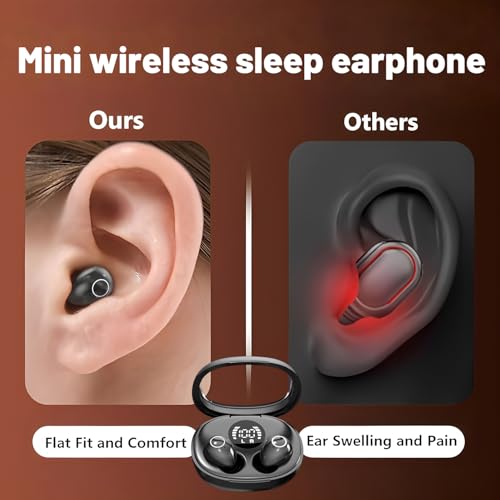 Mini Invisible Sleep Wireless Bluetooth Headphones,Mini Invisible Silicone Sleep Earbuds for Side Sleepers,Invisible Headphones, Bluetooth Headset, for Music, Work, Study (Purple) - color: Purple