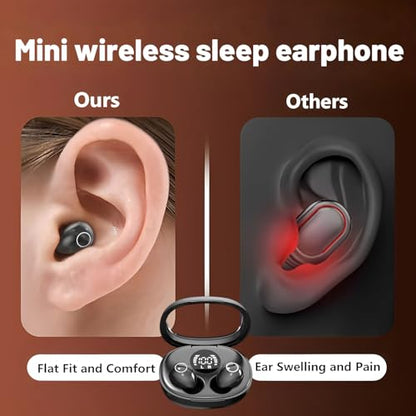Mini Invisible Sleep Wireless Bluetooth Headphones,Mini Invisible Silicone Sleep Earbuds for Side Sleepers,Invisible Headphones, Bluetooth Headset, for Music, Work, Study (Purple) - color: Purple