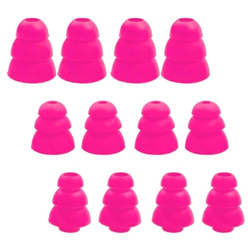 6 Pairs Triple Flange Ear Tip Triple Flange Eartip Replacement Earbud Tips Compatible with Most Earbuds Diameter 4mm - 5mm in-Ear Earphones, S/M/L(Pink) 431P6P - color: Pink
