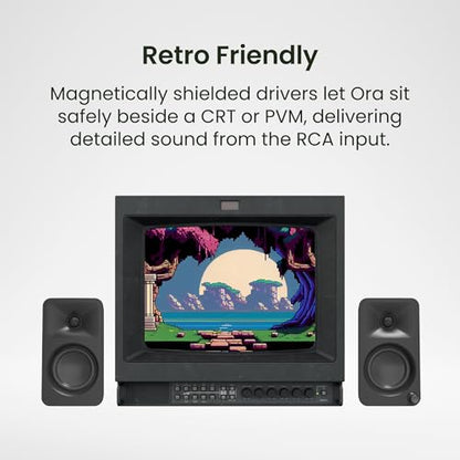 Kanto ORAMC 100W Powered Reference Desktop Computer Speakers with Bluetooth 5.0 and USB-C Input | Bi-Amplified | 100 Hz Automatic Crossover | Reference Quality Sound | Pair | Cream - color: Cream, size: 3" Woofer - 100 Watts