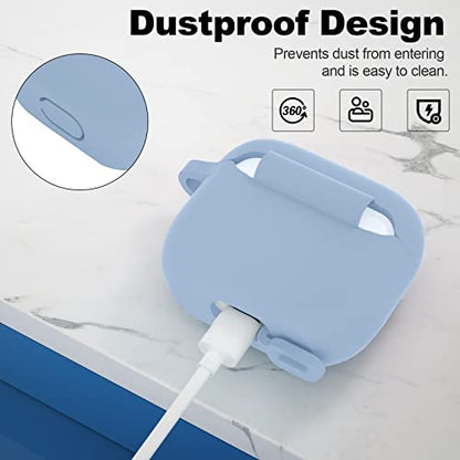 Compatible with AirPods 3 Case, Protective Silicone Cover for AirPods 3rd Generation Case 2021, Wireless Charging - Light Blue - color: B-Light Blue