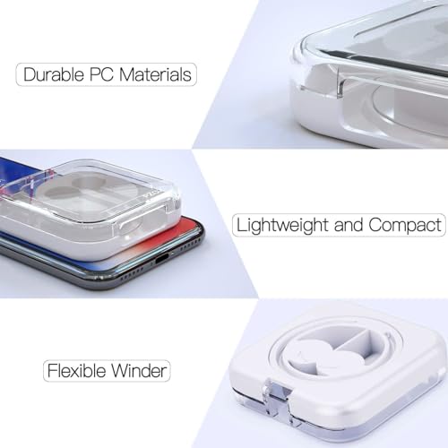 pzoz Earbuds Case Compatible for Apple iPhone/iPad/iPods EarPods, Earphones Cord Organizer Cover Wired Manager Holder Wrap Winder Mini Storage Carrying Cable Management (Earbuds)