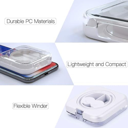 pzoz Earbuds Case Compatible for Apple iPhone/iPad/iPods EarPods, Earphones Cord Organizer Cover Wired Manager Holder Wrap Winder Mini Storage Carrying Cable Management (Earbuds)