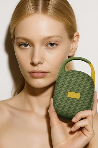 DYNASTY PROAUDIO SB-POD Ultra-Portable Bluetooth Speaker with LED Ambient Lights, IPX7 Waterproof & Dustproof, Blueotooth 5.3, HD Sound, Punch Bass, Integrated Carabiner, Stereo Pairing (Green) - color: Green