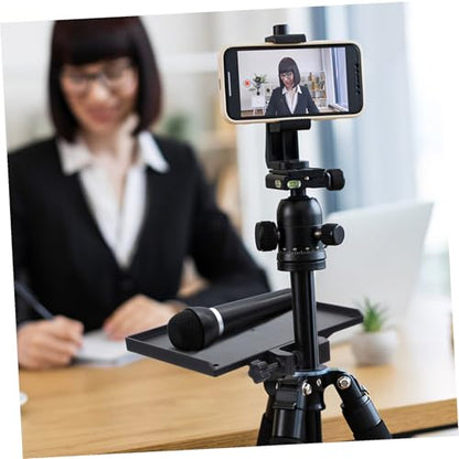 Sound Card Tray Speaker Table Clamp-on Rack Tray Phone Tripod with Microphone Guitar Pick Speaker Mount Kickstand for Cell Phone Shelf for Speaker Stand Drum Machine Desktop Metal