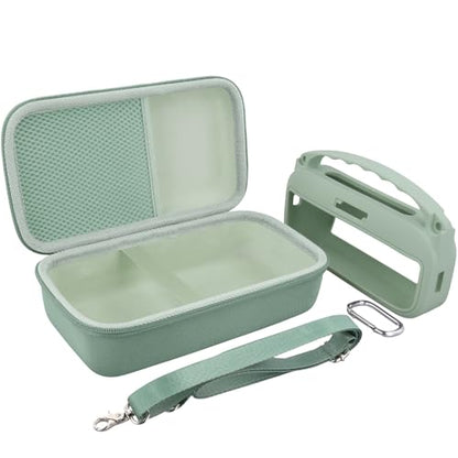 co2CREA Hard and Silicone Case for Bose SoundLink Flex 2/1, Alpine Sage | 2nd Gen Compatibility, Dual-Layer Protection, EVA Hard Shell, Silicone Cover, Adjustable Shoulder Strap, Aluminum Carabiner - color: Alpine Sage Case