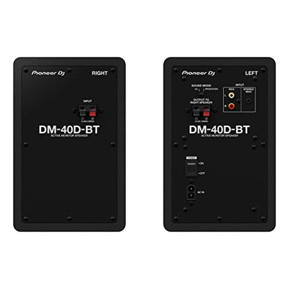 Pioneer DJ DM-40D-BT 4-inch Active Monitor Speakers, Bluetooth, Pair - style: DM-40DBT-K