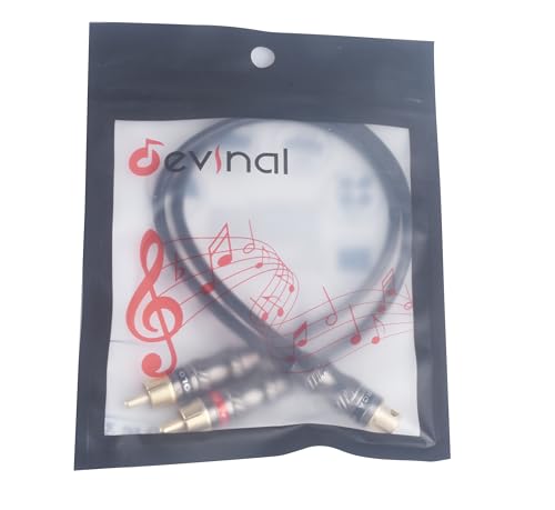 RCA/Phono Splitter Cable RCA Female to Dual Male Gold Plated Adapter, Stereo Audio Y-Cable Heavy Duty (1 Female to 2 Male) 10" (25 cm) - color: F-2M_