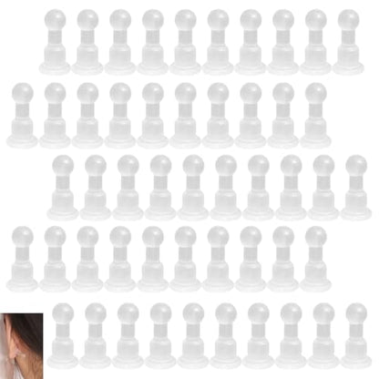 60 Pack Earring Backs Silicone Earring Back Non-Slip Rubber Earrings Safety Backings Full Cover Stopper Keeper for Pearl Studs Earrings Heavy Hoop Earrings Ear Piercings Prevent Falling Losing