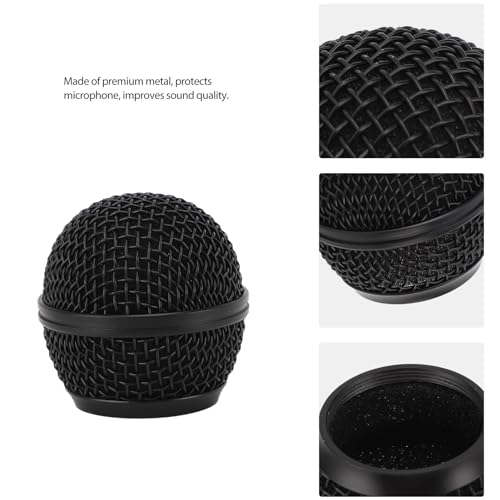 Mic Grille Replacement, Metal Microphone Grille Ball with Inner Foam, Microphone Ball Mesh Grill Parts for SM58 SM58S SM58LC BETA58 BETA58A SA M30 SV100 UT2 PGX24 SLX4