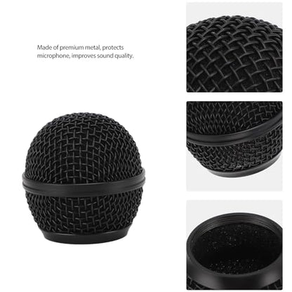 Mic Grille Replacement, Metal Microphone Grille Ball with Inner Foam, Microphone Ball Mesh Grill Parts for SM58 SM58S SM58LC BETA58 BETA58A SA M30 SV100 UT2 PGX24 SLX4