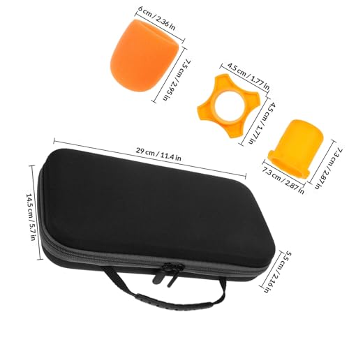 Toddmomy Portable Microphone Storage Case with Zipper for Two Mics, Large-capacity Black Carrying Pouch with Orange Non-slip Foam Covers and Shockproof Tail Protection, Travel Microphone