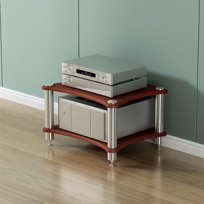Stereo cabinet,audio rack,av media stand,stereo stand,audio stand,av cabinet,stereo racks and stands,media rack,hifi rack,audio rack cabinet,stereo rack,audio cabinet,audio-video shelving,av rack(2-la - color: 2-layer, size: Walnut color