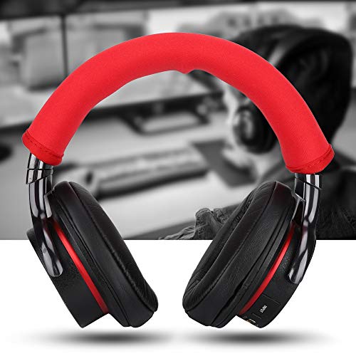 Semme Replacement Headset Earphone Cushion Headband Pad Cover for Iron M50 Soft Protein Skin Zippered Design for Noise Reduction Slip Comfort (Red) - color: Red