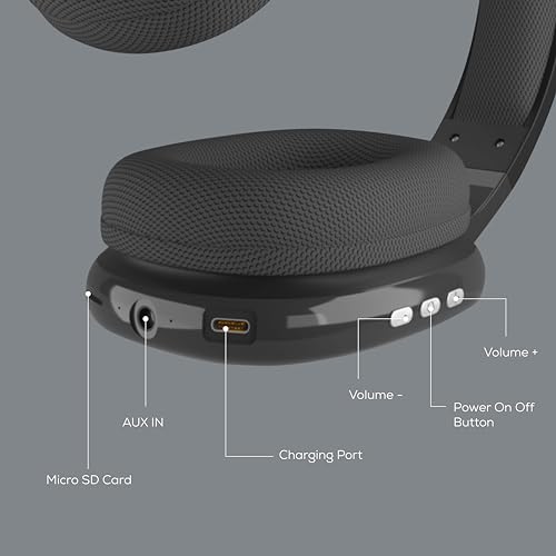 Gabba Goods Wireless Over Ear Bluetooth Headphones with Microphone - Wireless Headset -Noise Reduction - Bluetooth, Wired,Built in Micro SD for Travel, Home, Work TV,PC,Gaming,Cellphone (Black) - color: Black