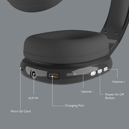 Gabba Goods Wireless Over Ear Bluetooth Headphones with Microphone - Wireless Headset -Noise Reduction - Bluetooth, Wired,Built in Micro SD for Travel, Home, Work TV,PC,Gaming,Cellphone (Black) - color: Black