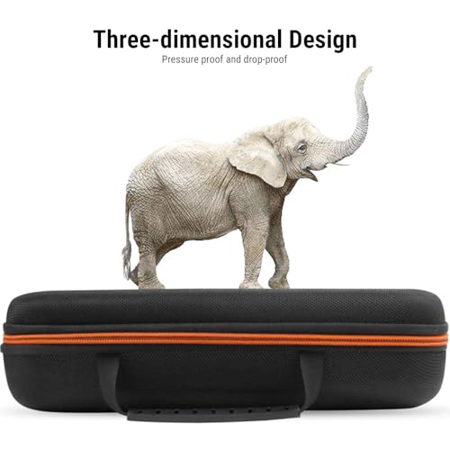Hard Shell Dual Microphone Case - Protective Carrying Case Shockproof Travel Bag for 2 Wireless Mics, Padded Handheld Mic Storage with Handle, Mesh Pockets