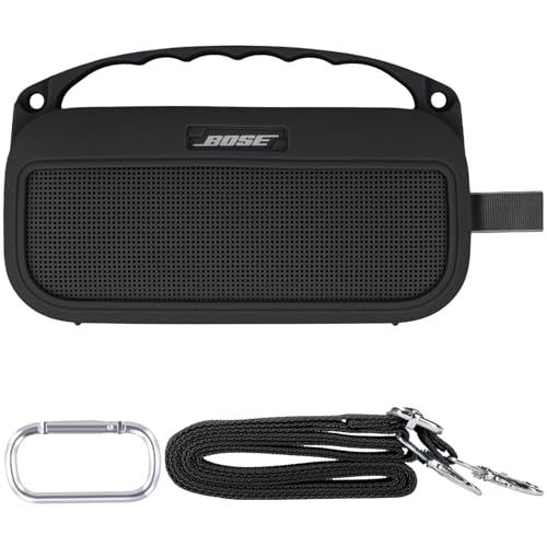 Silicone Cover for Bose SoundLink Flex Portable Speaker 2nd Gen | Scratch-resistant, Unhindered Sound, Silicone Construction, Portable Carrying Silicone Cover, Black Silicone Cover - color: Black Cover