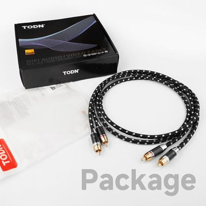 TODN 1.5ft Audiophile OCC RCA Audio Cables Shielded for Turntable/Amp/CD - color: AG-MAX Plus, OCC, size: 1.5ft, Stereo Pair