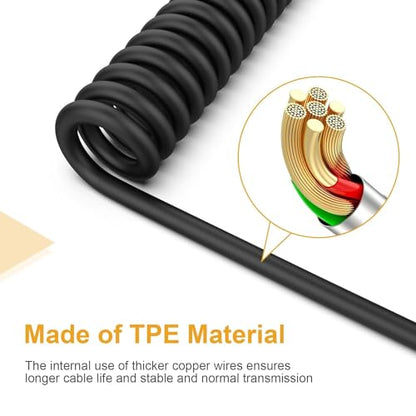 Replacement Coiled Spring Audio Cable Compatible with Bose 700 QuietComfort Ultra QC45 QC35II QC35 QC25 NC 700 Soundlink Soundtrue Noise Cancelling Headphones (Gold) - color: black