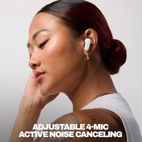 Skullcandy Rail ANC Active Noise Cancelling Wireless Earbuds - Bone/Orange | In-Ear, Bluetooth Headphones, Noise Cancellation, 38 Hours Battery, Microphone for iPhone Android, Customizable Sound - color: Bone