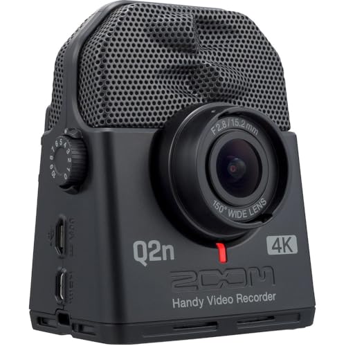 Zoom Q2n-4K Handy Video Recorder, 4K/30P UHD Video, Compact Size, Stereo Microphones, Wide Angle Lens, for Recording Music, Video, YouTube Videos, Livestreaming Bundle with Accessories