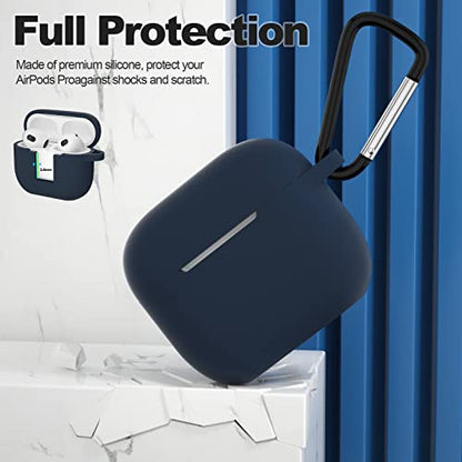 Compatible with AirPods 3 Case, Protective Silicone Cover for AirPods 3rd Generation Case 2021, Wireless Charging - Dark Blue - color: A-Dark Blue